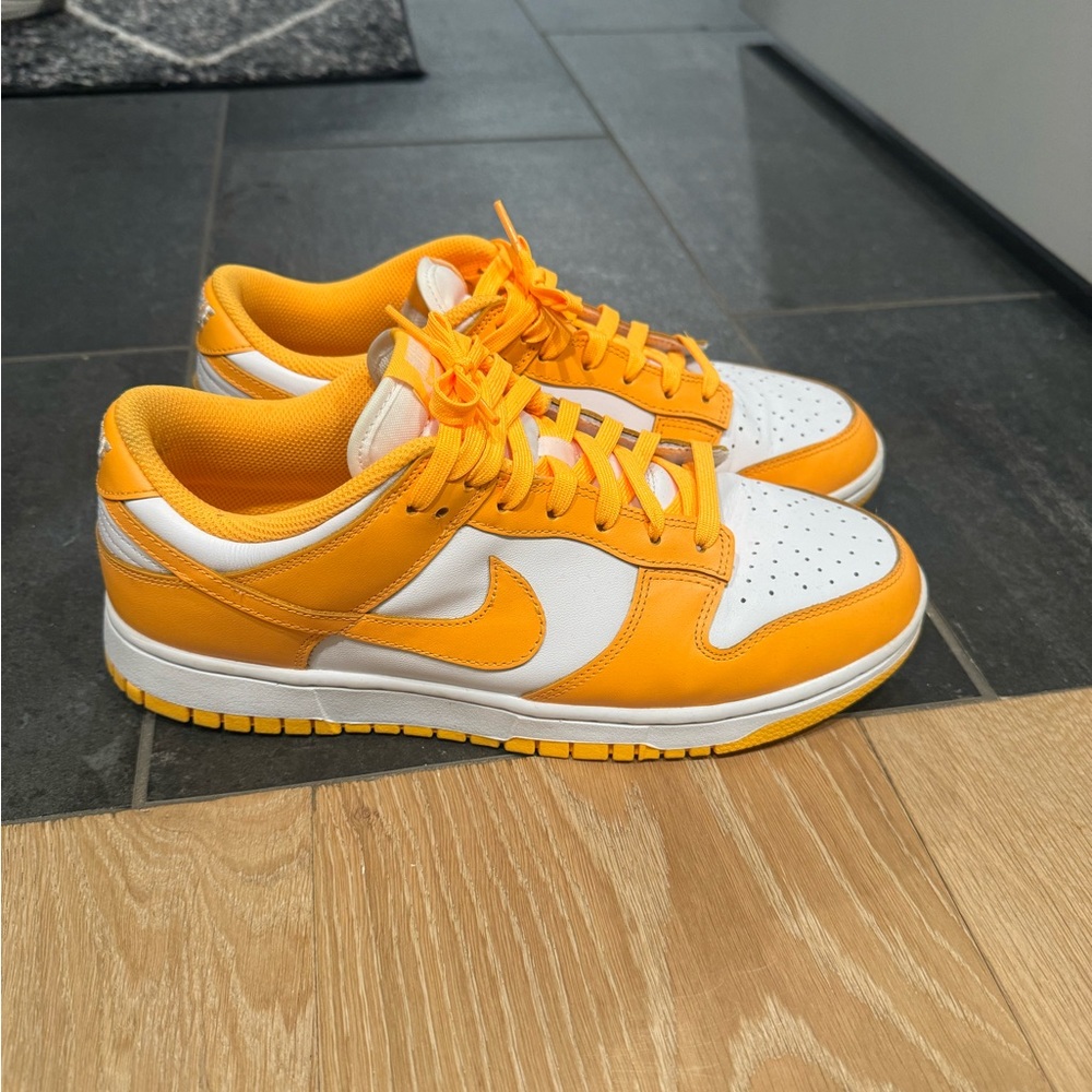 Nike Bright Orange and White Low-Top Sneakers